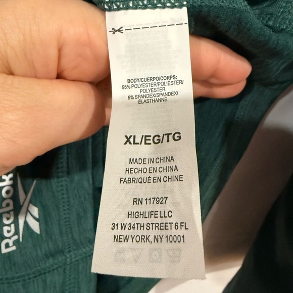 Reebok Women Performance Workout Full Zip Jacket Slim Fit Armholes Green Size XL - Picture 6 of 8